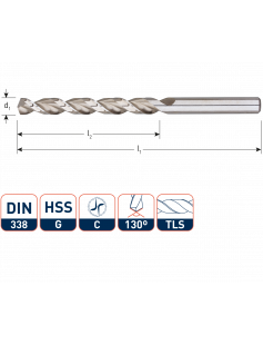 HSS-G HOUTSPIRAALBOOR, DIN 338, TLS, ø6,0X57X93 HSS-G HOUTSPIRAALBOOR, DIN 338, TLS, ø6,0X57X93
