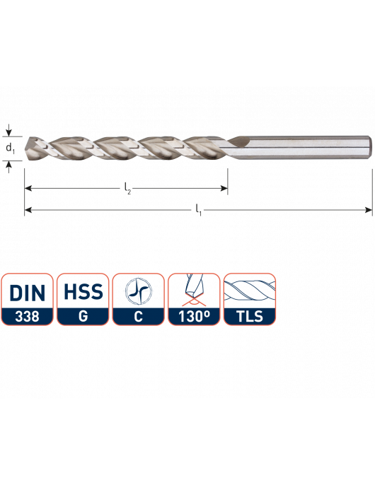HSS-G HOUTSPIRAALBOOR, DIN 338, TLS, ø6,0X57X93 HSS-G HOUTSPIRAALBOOR, DIN 338, TLS, ø6,0X57X93