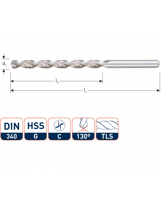 HSS-G HOUTSPIRAALBOOR LANG, DIN 340, TLS, ø8,5X109X165 HSS-G HOUTSPIRAALBOOR LANG, DIN 340, TLS, ø8,5X109X165