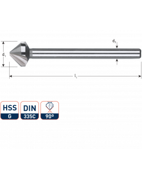 HSS-G VERZINKFREES 90°, DIN 335C, ø16,5 (M8) HSS-G VERZINKFREES 90°, DIN 335C, ø16,5 (M8)