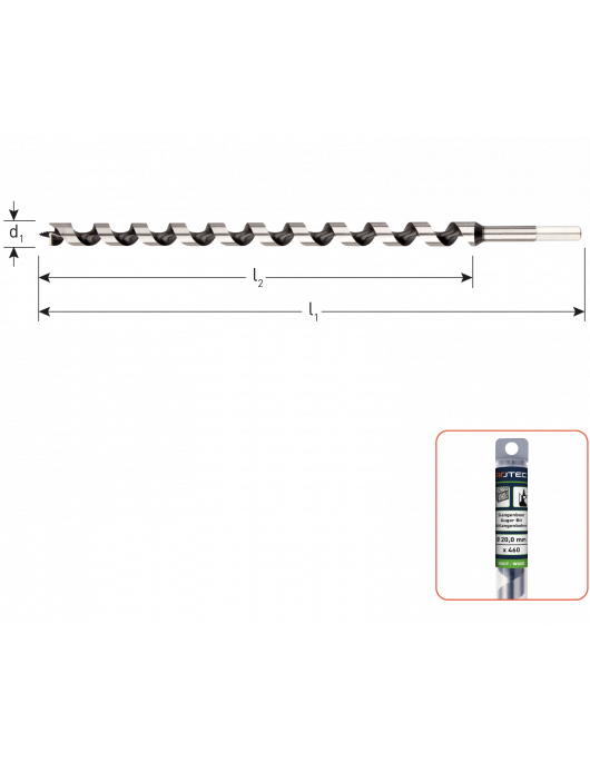 SLANGENBOOR, SILVER-LINE, ø10X385/460 SLANGENBOOR, SILVER-LINE, ø10X385/460