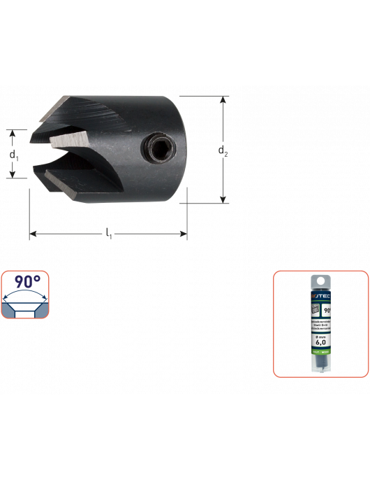 WS OPSTEEKVERZINKBOOR 90°, ø6 WS OPSTEEKVERZINKBOOR 90°, ø6