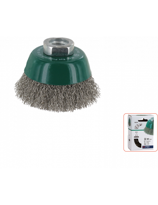 KOMBORSTEL, GEGOLFD INOX RVS-DRAAD, M14, ø60X0,30 KOMBORSTEL, GEGOLFD INOX RVS-DRAAD, M14, ø60X0,30