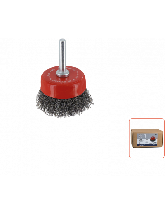 KOMBORSTEL OP STIFT ø6, GEGOLFD STAALDRAAD, ø50X0,20