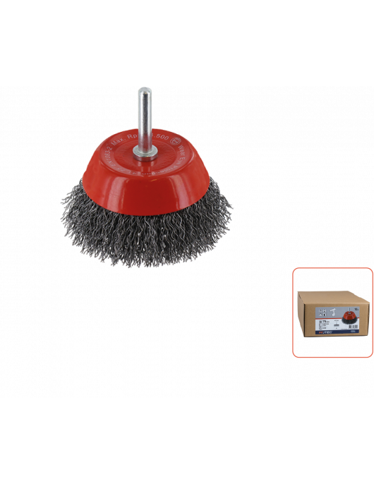 KOMBORSTEL OP STIFT ø6, GEGOLFD STAALDRAAD, ø75X0,30 KOMBORSTEL OP STIFT ø6, GEGOLFD STAALDRAAD, ø75X0,30