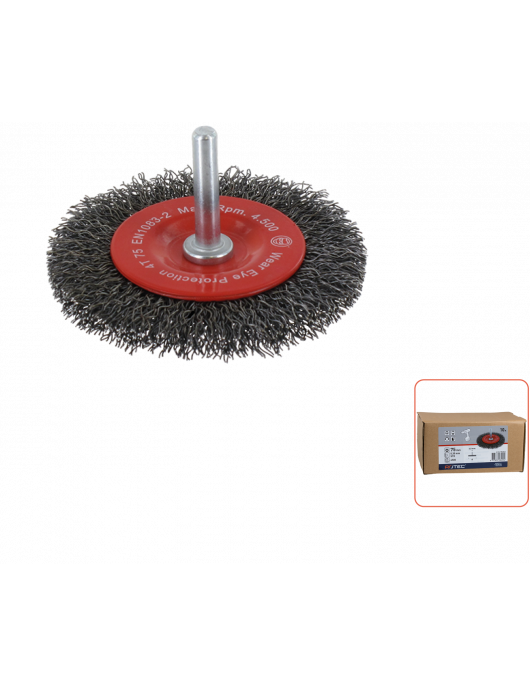 STIFTBORSTEL, GEGOLFD STAALDRAAD, ø75X10X0,30 STIFTBORSTEL, GEGOLFD STAALDRAAD, ø75X10X0,30