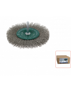 STIFTBORSTEL, GEGOLFD INOX RVS-DRAAD, ø100X12X0,30 STIFTBORSTEL, GEGOLFD INOX RVS-DRAAD, ø100X12X0,30