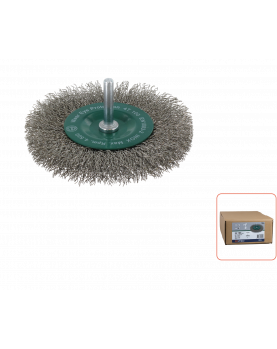 STIFTBORSTEL, GEGOLFD INOX RVS-DRAAD, ø100X12X0,30 STIFTBORSTEL, GEGOLFD INOX RVS-DRAAD, ø100X12X0,30