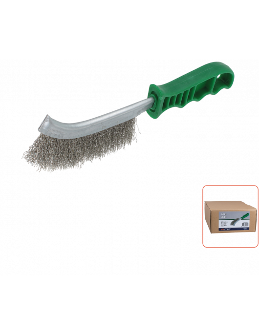 HANDBORSTEL, GEGOLFD INOX RVS-DRAAD, 265X28X0,30
