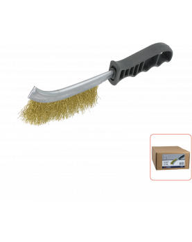 HANDBORSTEL, GEGOLFD MESSINGDRAAD, 265X28X0,30 HANDBORSTEL, GEGOLFD MESSINGDRAAD, 265X28X0,30