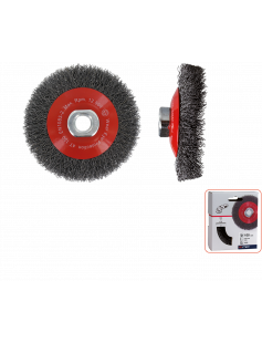 KEGELBORSTEL, GEGOLFD STAALDRAAD, M14, ø100X0,30 KEGELBORSTEL, GEGOLFD STAALDRAAD, M14, ø100X0,30
