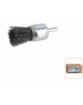 PENSEELBORSTEL OP STIFT ø6, GEGOLFD STAALDRAAD, ø22X0,30 PENSEELBORSTEL OP STIFT ø6, GEGOLFD STAALDRAAD, ø22X0,30