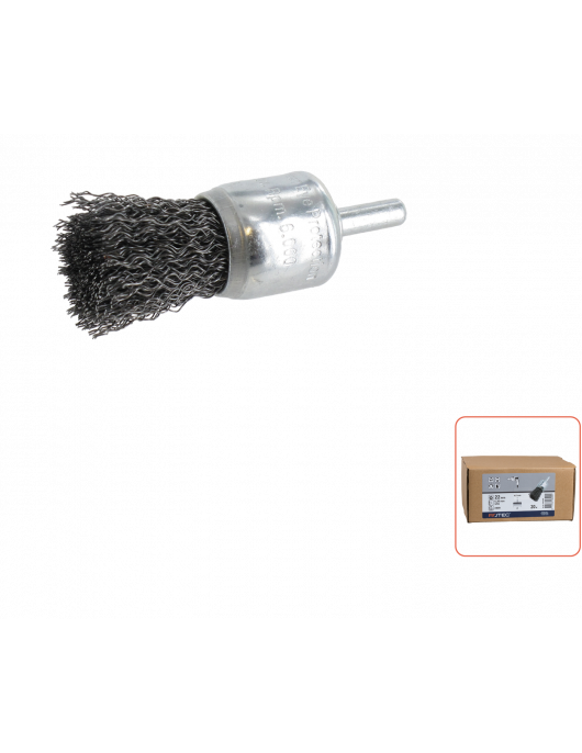 PENSEELBORSTEL OP STIFT ø6, GEGOLFD STAALDRAAD, ø22X0,30 PENSEELBORSTEL OP STIFT ø6, GEGOLFD STAALDRAAD, ø22X0,30