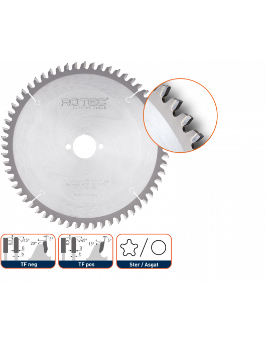 HM ZAAGBLAD VOOR NF-METALEN, ø190X2,8X30, Z=54, TF NEG HM ZAAGBLAD VOOR NF-METALEN, ø190X2,8X30, Z=54, TF NEG