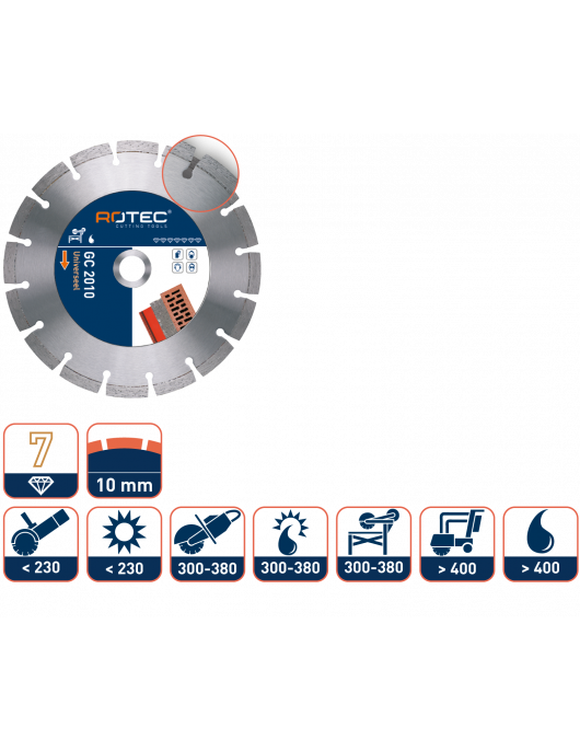 DIAMANTZAAGBLAD 'ORCA 7 / GC 2010', ø180X2,4Xø22,2 DIAMANTZAAGBLAD 'ORCA 7 / GC 2010', ø180X2,4Xø22,2