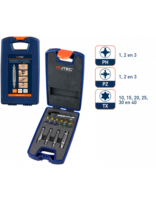 SCHROEFVERWIJDERBIT- EN BITHOUDER-SET OPTI-LINE 17-DLG. SCHROEFVERWIJDERBIT- EN BITHOUDER-SET OPTI-LINE 17-DLG.