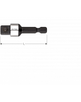 ADAPTER, E6.3 > 4-KNT. 3/8", MET STIFT, L=50 ADAPTER, E6.3 > 4-KNT. 3/8", MET STIFT, L=50