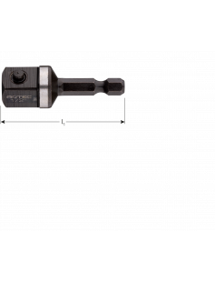 ADAPTER, E6.3 > 4-KNT. 1/2", MET STIFT, L=50 ADAPTER, E6.3 > 4-KNT. 1/2", MET STIFT, L=50