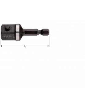 ADAPTER, E6.3 > 4-KNT. 1/2", MET STIFT, L=50 ADAPTER, E6.3 > 4-KNT. 1/2", MET STIFT, L=50