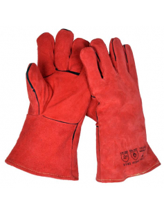 LASHANDSCHOEN KEVLAR GESTIKT ROOD MAAT 10,5 (PER 12 PAAR VERPAKT)