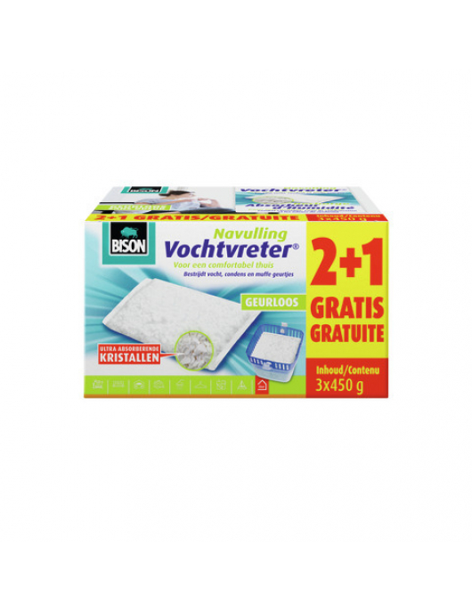 BISON VOCHTVRETER® NAVULZAK GEURLOOS DOOS 3X 450 G NL/FR BISON VOCHTVRETER® NAVULZAK GEURLOOS DOOS 3X 450 G NL/FR
