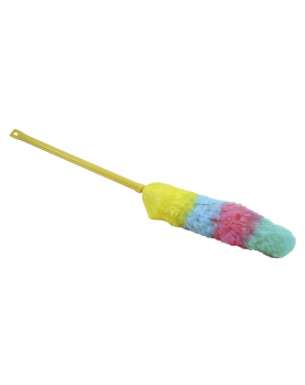 PLUMEAU ZWAAR MODEL KUNSTVEZEL 115CM TELESCOOPSTEEL