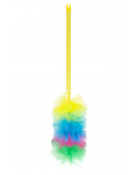 PLUMEAU ZWAAR MODEL KUNSTVEZEL 115CM TELESCOOPSTEEL