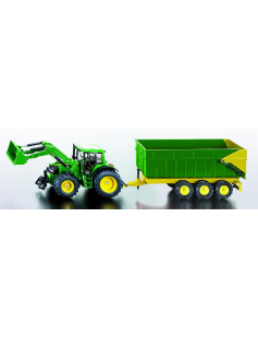 JOHN DEERE MET VOORLADER EN TRAILER 1:87