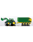 JOHN DEERE MET VOORLADER EN TRAILER 1:87