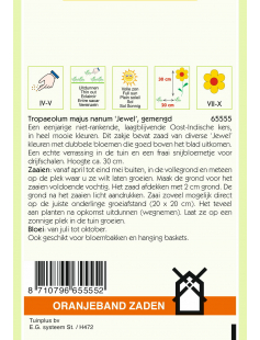 OBZ TROPAEOLUM, OOST-INDISCHE KERS JEWEL DUBBELBL. GEMENGD