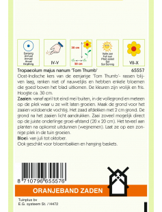 OBZ TROPAEOLUM, OOST-INDISCHE KERS TOM THUMB ENKELBL.GEMENGD