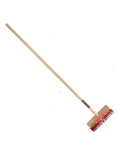 ONKRUIDBEZEM - STALEN HAREN - HOUTEN STEEL - 140 CM