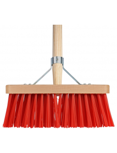 BEZEM - NYLON - 28 CENTIMETER - HOUTEN STEEL - 140 CENTIMETER