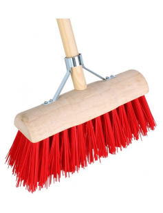 BEZEM - HALFROND - PROFESSIONEEL - HOUTEN STEEL - 140 CENTIMETER