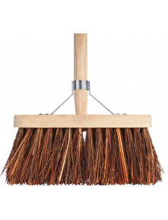 BEZEM - NATUURVEZEL - 30 CM - HOUTEN STEEL - 140 CM