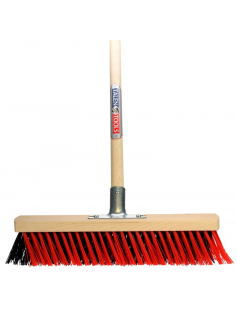 X-BEZEM - BUITENBEZEM - NYLON - MET DUL - 40 CM - HOUTEN STEEL - 160 CM