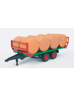 BALENTRANSPORTER MET 8 RONDE HOOIBALEN 1:16