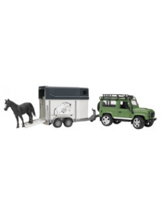 LAND ROVER DEFENDER INCL. PAARDENTRAILER EN PAARD 1:16