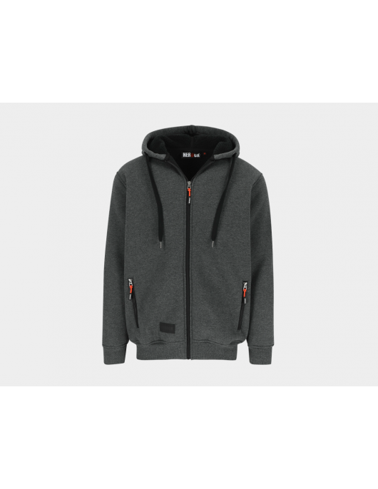 OTIS SWEATER MET KAP DONKER HEATHER GRIJS S