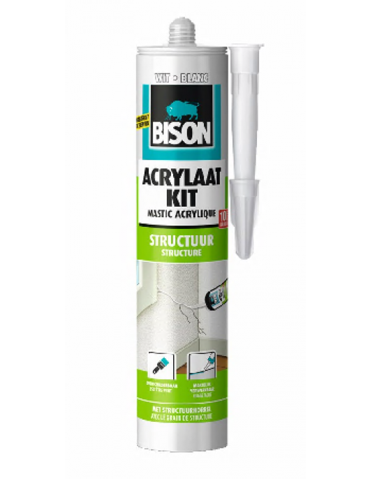 BISON ACRYLAATKIT STRUCTUUR WIT CRT 300ML*12 NLFR