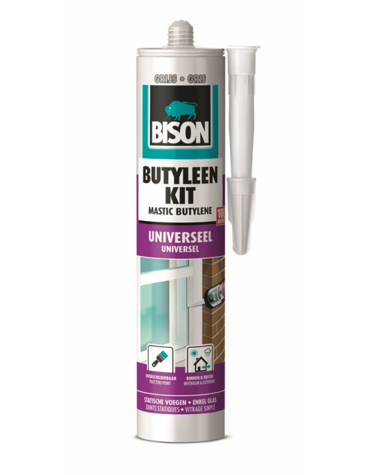BISON BUTYLEENKIT GRIJS CRT 300ML*12 NLFR