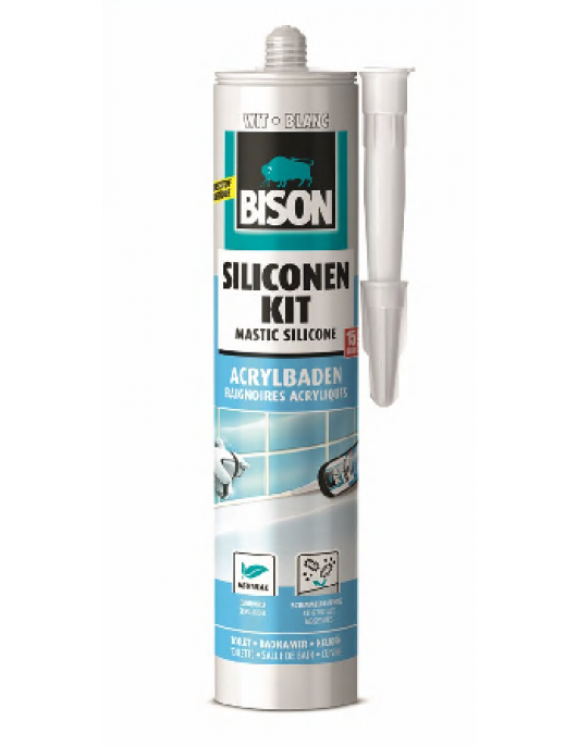BISON SILICONENKIT ACRYLBADEN WIT CRT 300ML*12 NLFR