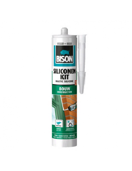 BISON SILICONENKIT BOUW GRIJS CRT 300ML*12 NLFR