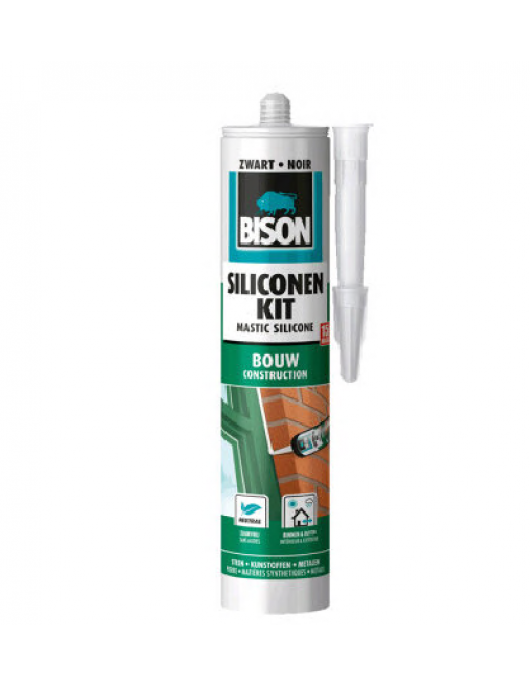 BISON SILICONENKIT BOUW ZWART CRT 300ML*12 NLFR