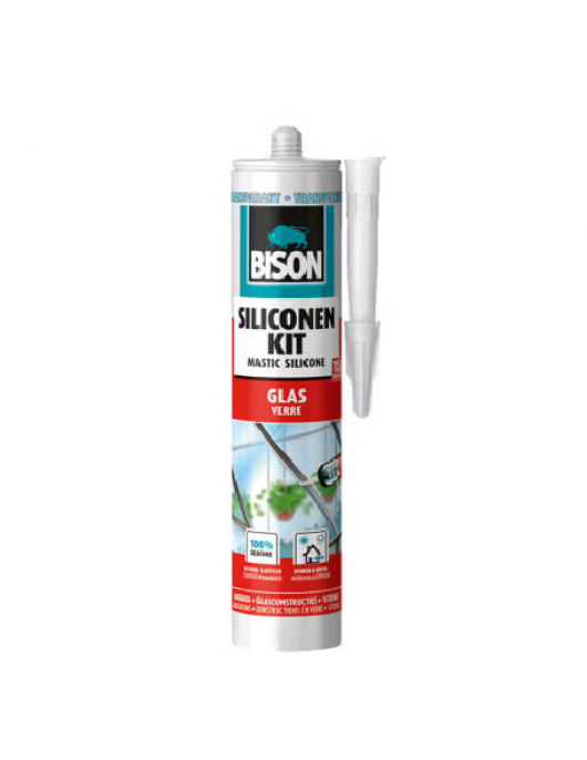 BISON SILICONENKIT GLAS TRANSPARANT CRT 300ML*12 NLFR
