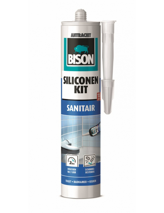 BISON SILICONENKIT SANITAIR ANTRACIET CRT 300ML*12 NL