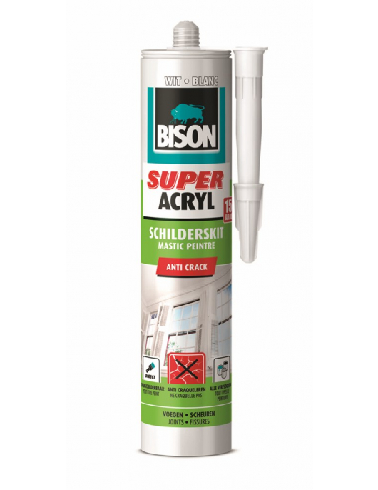 BISON SUPER ACRYLAAT SCHILDERSKIT WIT CRT 300ML*12 NLFR