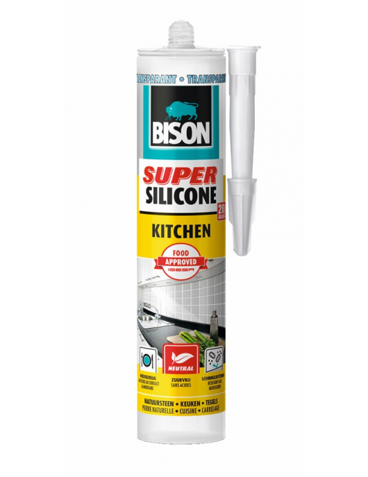 BISON SUPER SILICONE KITCHEN TRANSPARANT CRT 300ML*12 NLFR