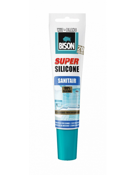 BISON SUPER SILICONE SANITAIR WIT TUB 150ML*6 NLFR