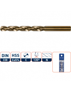 HSS-E SPIRAALBOOR, DIN 338, TYPE N, ø5,0 HSS-E SPIRAALBOOR, DIN 338, TYPE N, ø5,0